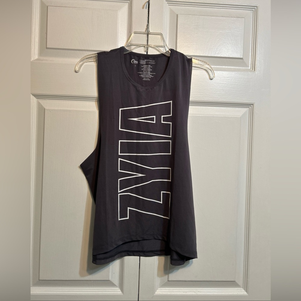 NWT ZYIA ACTIVE Athlete Tank Top Women’s Gray Sleeveless Size L Large 1323L